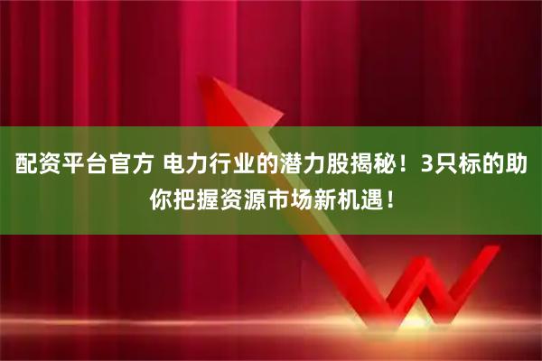 配资平台官方 电力行业的潜力股揭秘！3只标的助你把握资源市场新机遇！